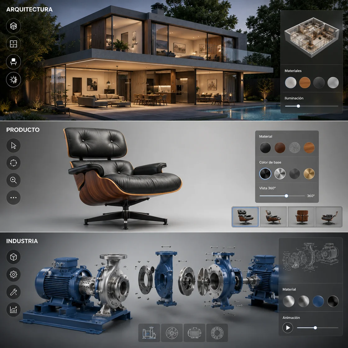 Visualización 3D aplicada a arquitectura, producto e industria