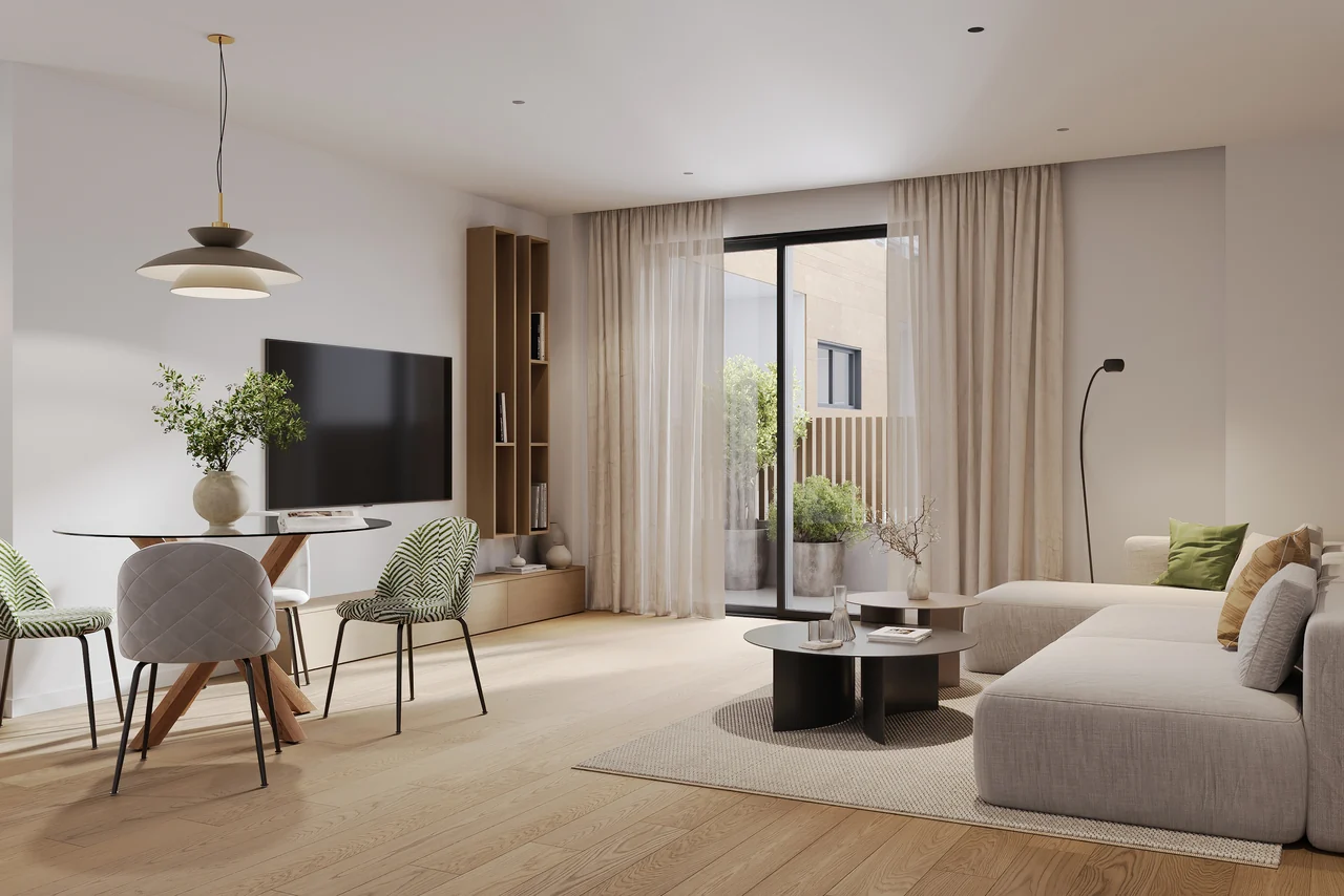 Vivienda tipo de la promoción en visualización 3D