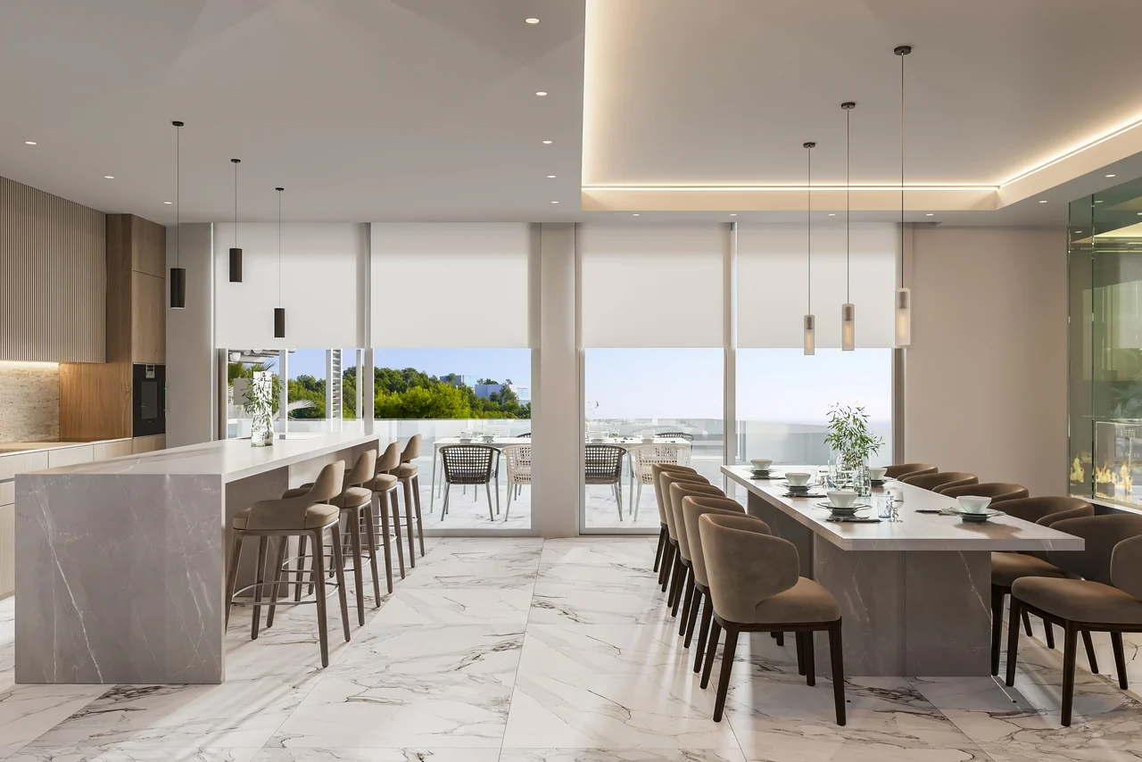 Cocina y baño en visualización interior 3D