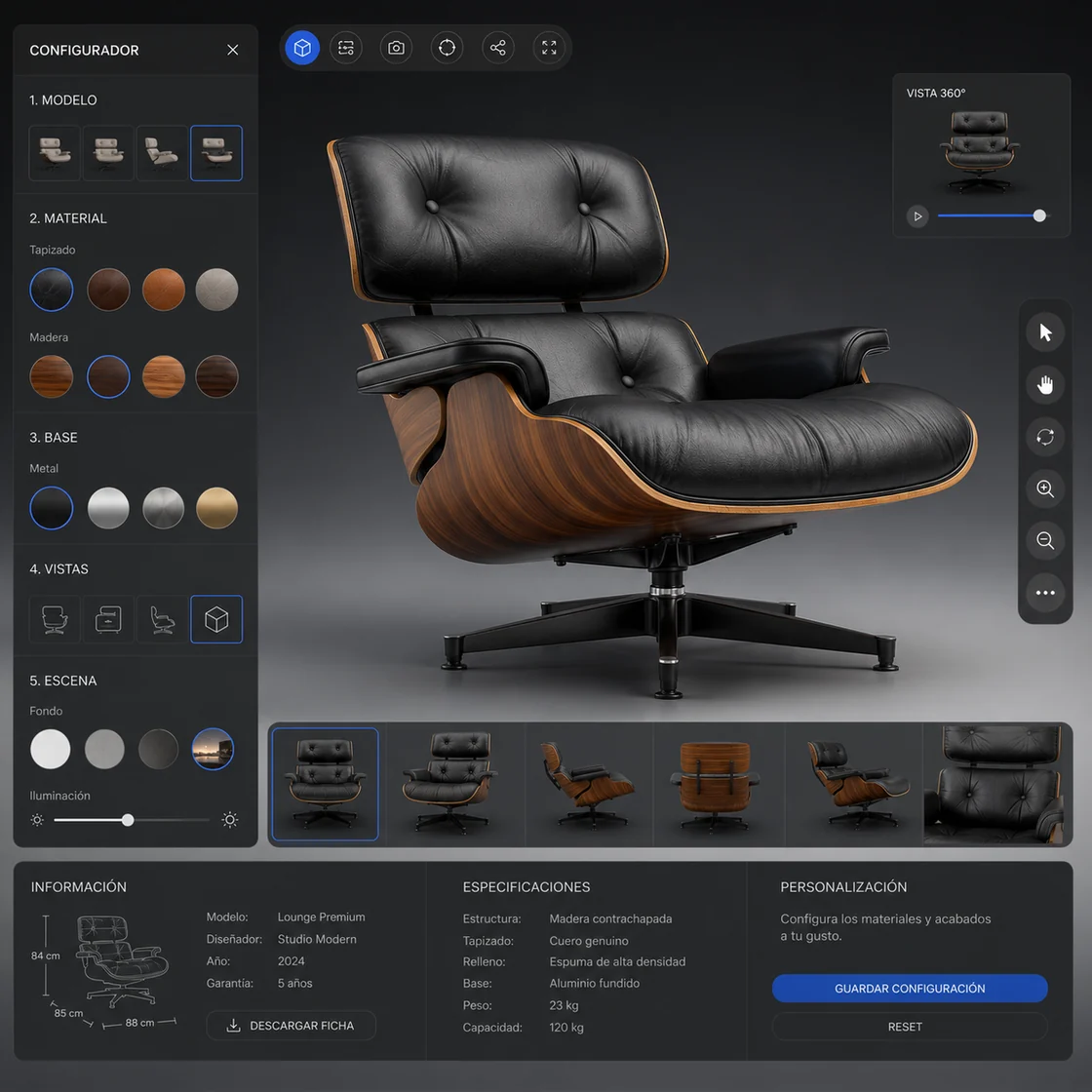 Captura de un visualizador 3D interactivo